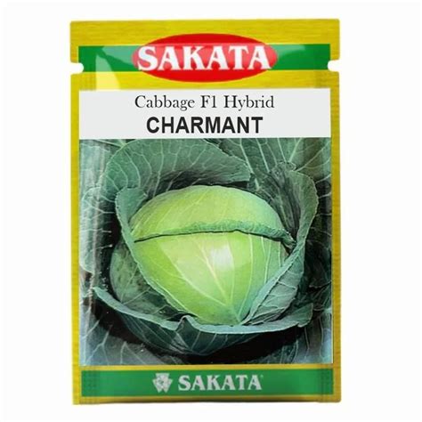 Green Sakata F Hybrid Charmant Cabbage Seeds Packaging Type Packet