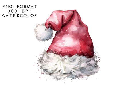 Watercolor Santa Hat Clipart Graphic by WatercolorByKr · Creative Fabrica