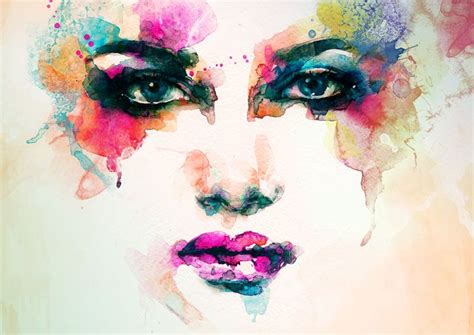 Abstract Watercolor Illustration Of A Womans Face By Anna Ismagilova