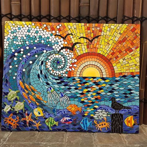 Wave Of Life Mosaic Tile Art Mosaic Wall Art Mosaic Art