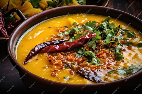 Premium Ai Image Smokey And Restaurant Style Dal Tadka Tempered With