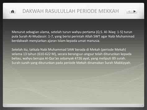 Sejarah Dakwah Rasulullah Periode Mekkah PPT