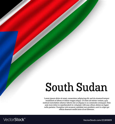 Waving Flag Of South Sudan Royalty Free Vector Image