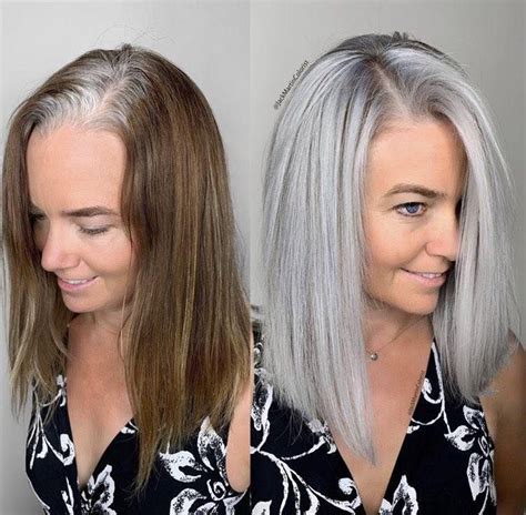 Short Silver Hair Silver Hair Color Long Gray Hair Brown Blonde Hair Gray Hair Women Grey