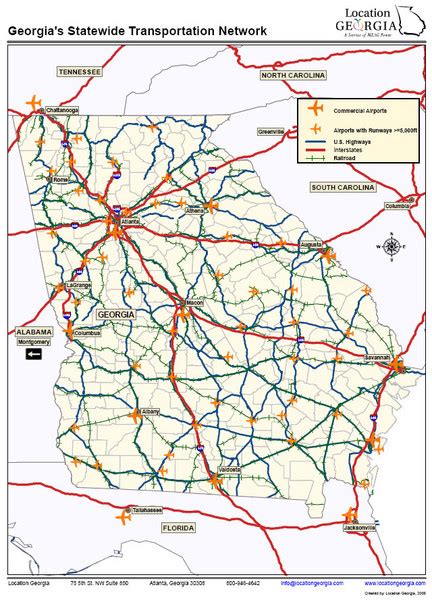 Georgia Transportation Map Georgia Mappery