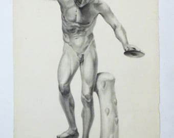 Male Nude Charcoal Etsy