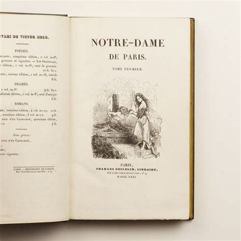 Notre Dame De Paris By Victor Hugo First Edition Published In 1831