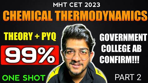 CHEMICAL THERMODYNAMICS Class 12 CET ONE SHOT FREE MOCK TEST PYQ