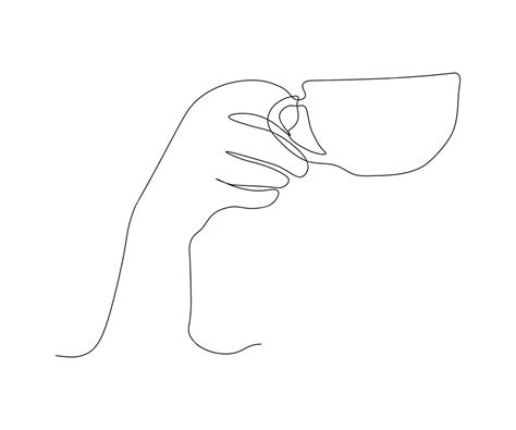 Premium Vector Abstract Hand With A Cup Of Coffee Handdrawn