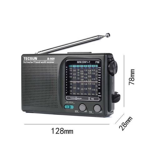 Cheap TECSUN R 909 Portable Radio FM MW AM SW Shortwave 9 Bands World