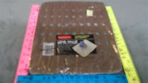 New Rare Vintage Rubbermaid Twin Sink Mat Slate Brown Factory Sealed