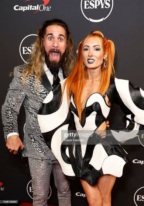 Seth Rollins And Becky Lynch Attend The 2023 Espy Awards At Dolby