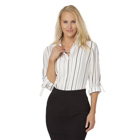 Polyester Button Front Blouse