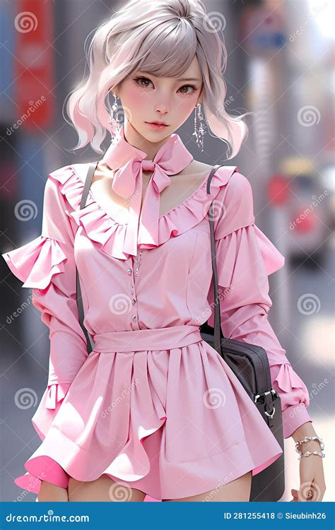 A Pretty Anime Girl In Formal Outfit Generated By Ai Stock Illustration