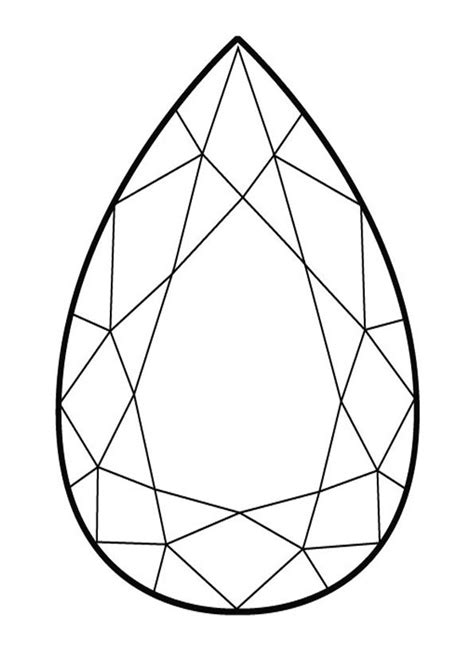 Printable Diamond Coloring Page Gem Drawing Crystal Drawing Jewel