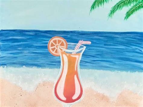 Paint And Sip Beach Drinks Tampa Classpop