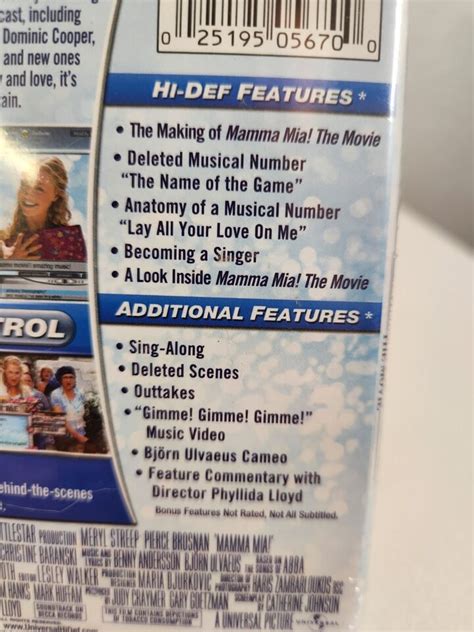 Mamma Mia SEALED Blu Ray Disc 2008 Musicals New Fast Shipping