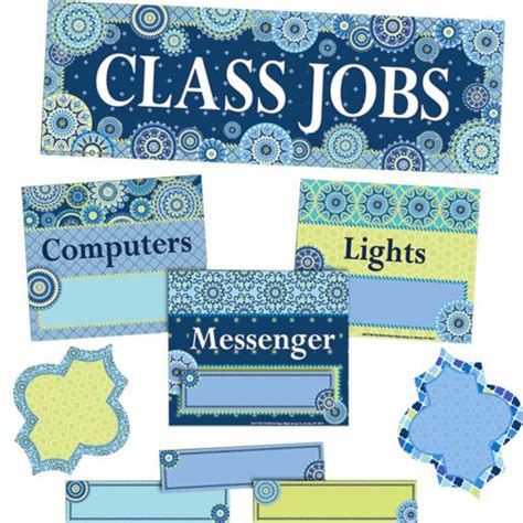 Blue Harmony Class Jobs Bulletin Board Kit 81 Pieces