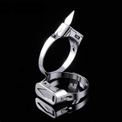 Self Defense Rings Stainless Steel Knife Ring Adjustable Open Ring