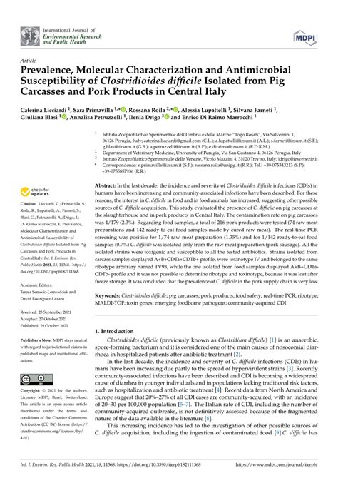 Pdf Prevalence Molecular Characterization And Antimicrobial