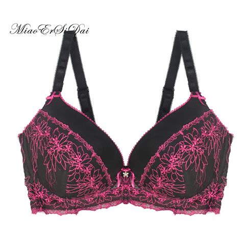 MiaoErSiDai Plus Size Bra Embroidery Women Brassiere Full Coverage Fashion Woman Lingerie Push
