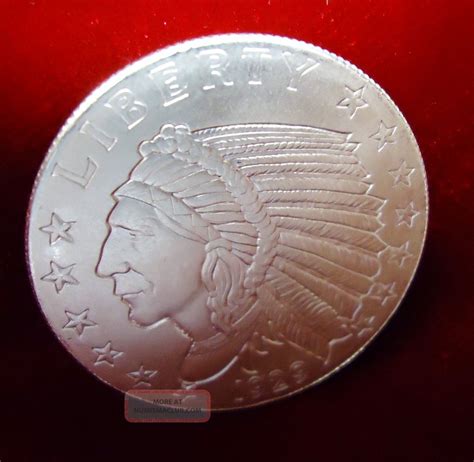 Incuse Indian Head Coin Troy Oz Silver Gold Piece Design