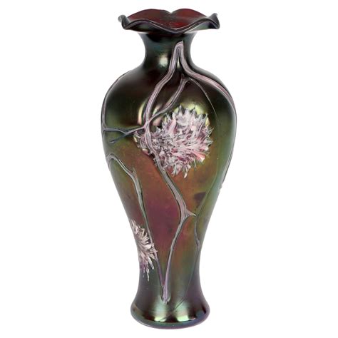 Bohemian Jugendstil Pallme Koenig Scissor Cut Glass Vase Circa 1900 For Sale At 1stdibs