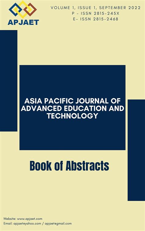 Books Of Abstracts Asia Pacific Journal Of Advanced Education And