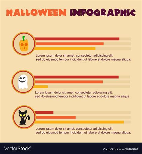 Halloween infographic design collection stock Vector Image