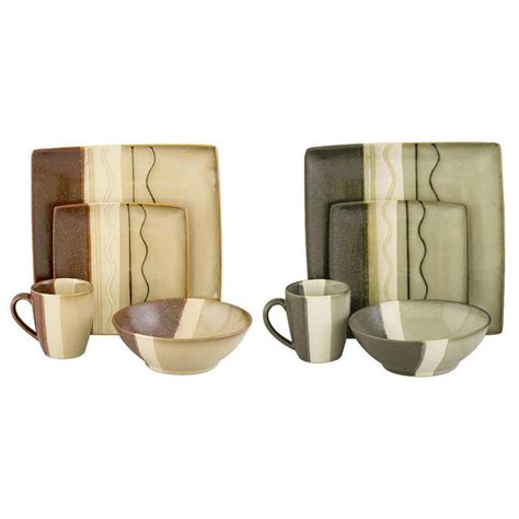 Square Dinnerware Set Service For Stoneware Dinner Plates Dishes