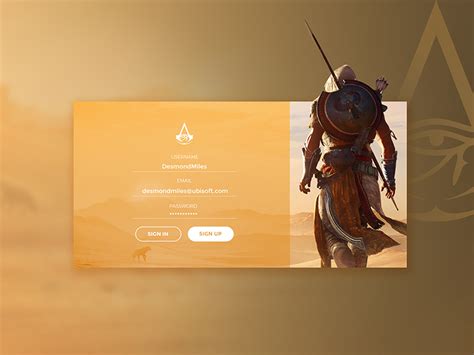 Daily Ui Challenge 01 Assassins Creed Origins Sign Up Form By Zedrick John Manikan On Dribbble