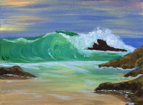 Classic Wave Acrylic Seascape Painting