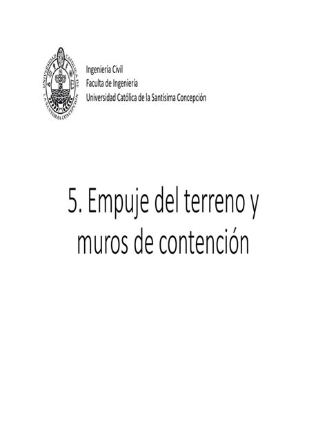 PDF 5 Empujes y Muros de Contención DOKUMEN TIPS