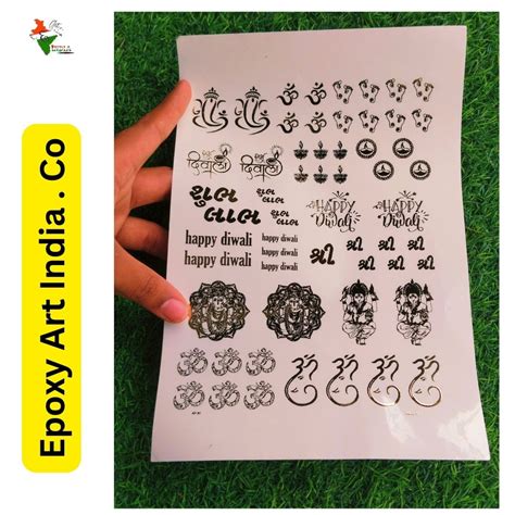 Embossed Gold Stickers For Resin Art Sheet Diwali Sticker