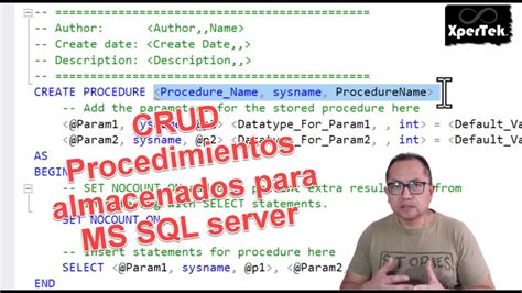 CRUD Procedimientos Almacenados Para MS SQL Server YouTube