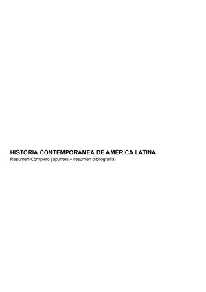 Historia contemporánea de América Latina parcial y Historia contemporánea de América