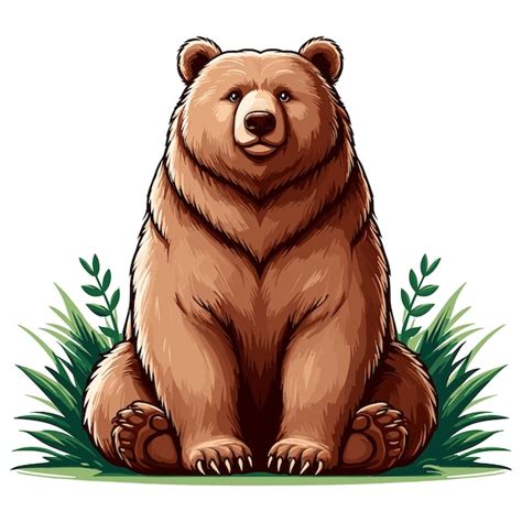 Cute Bear Vector Cartoon Illustration Premium AI Generated Vector