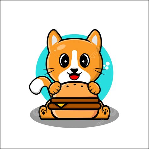 Burger Eat Clipart Hd Png Cute Cat Eat Burger Cat Eat Burger Png