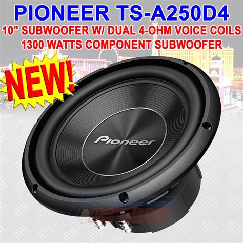 Pioneer Ts A250d4 1300 W Max 10 Dual 4 Ohm Voice Coil Dvc Car Audio