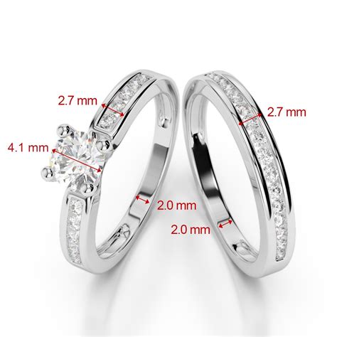 Gold Platinum Round Cut Diamond Bridal Set Ring Agdr 1157