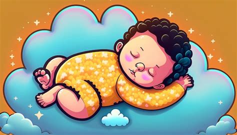 Premium Ai Image Sweet Dreams Free Vector Cute Baby Sleeping On Cloud