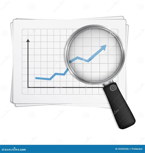 Chart And Magnifying Glass Stock Vector Illustration Of Ascending