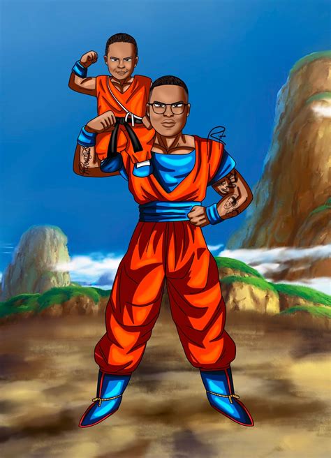 Dragon Ball Z Portrait Father And Son Goku Father S Etsy