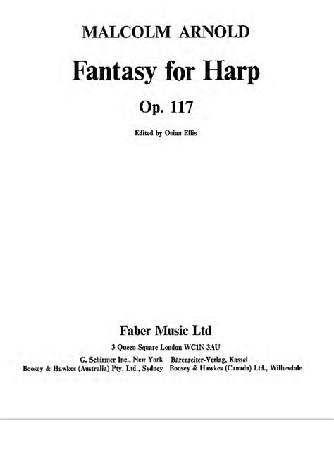 Fantasy For Harp Op Solo St Pdf Noten Von Malcolm Arnold In