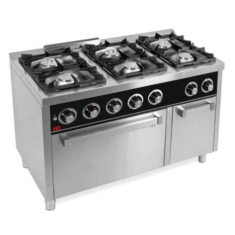 Cocina Industrial 6 Fuegos Serie 900 Horno C6F900H HR Fainca