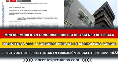 Minedu Modifican Concurso PÚblico De Ascenso De Escala Magisterial