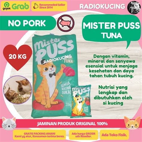 Jual Mister Puss TUNA 20 Kg Makanan Kucing Cat Food JUWIES RADIO