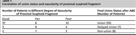 Table 1 From Minimal Invasive Management Of Scaphoid Fractures From