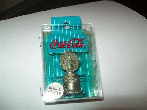 Coca Cola Pewter Thimble Mib Vintage Coke Collectable Ebay