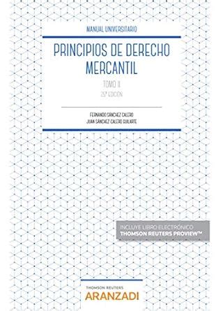 Principios De Derecho Mercantil Tomo Ii Manuales S Nchez Calero